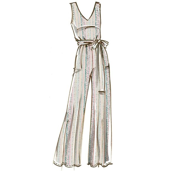 McCalls Sewing Pattern M8218 Romper Jumpsuit Sash Misses Size 16-24 - Picture 7 of 7